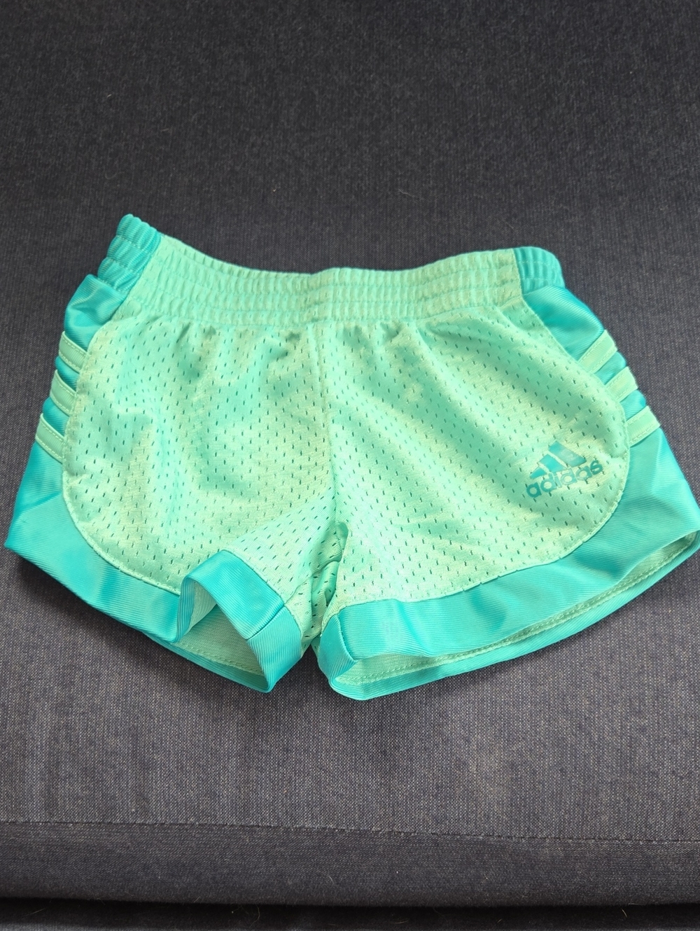 Adidas Toddler Girl Active Mesh Shorts 2T Teal Blue Athletic Comfy Cozy Vacation